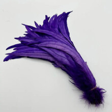 Rooster Tail Feather Plumes Beige Purple 50 pcs 25-45 cm