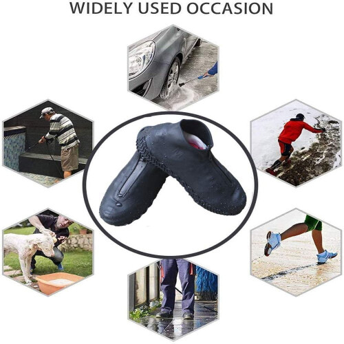Waterproof Rain Shoe Covers with Zipper 1 Pair 1