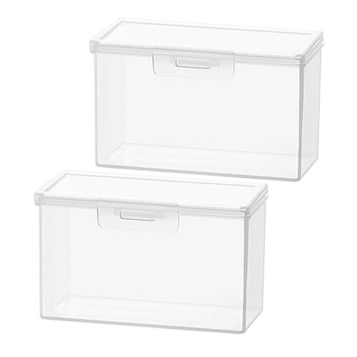 Clear Plastic Trading Card Storage Box with Snap Closure 1