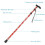 Walking Stick Adjustable Height Folding Lightweight Durable 4