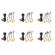 24X [ Plug &  ] Car LED Front Grille Smoked Amber Light Daytime Running Lights Lamp for Universal Pickup SUV Truck
