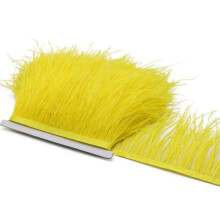 Ostrich feather trim ribbon black white yellow 10 m
