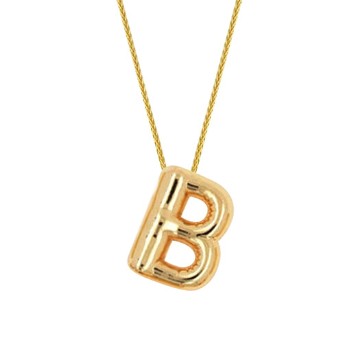 JeashCHAT bubble letter necklace balloon initial pendant