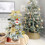 Gold Mini Christmas Tree 24 Inch with LED Lights and 8