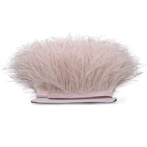 Ostrich feather trim ribbon black white multicolor 1m