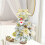 Gold Mini Christmas Tree 24 Inch with LED Lights and 7
