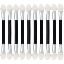 Makeup Brush Set Black Dual-Sided Oval Sponge Tips 12 PCS
