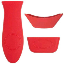 Silicone Hot Handle Holder Set of 3 Red