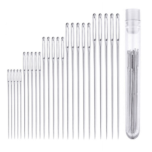 Sharp Stainless Steel Quilting Needles Large Eye 25 PCS