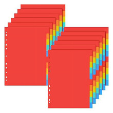 3-ring binder dividers with tabs, letter size, 5 colors