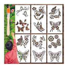 Flower stencil for wood fence white large