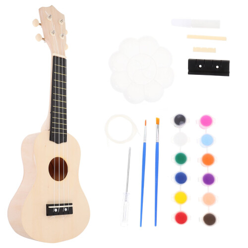 Kit de ukulele faça você mesmo de madeira de 21 polegadas