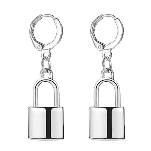 ITSELFER lock earrings punk style 1 pair