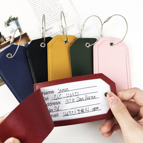 Leather Luggage Tags Faux Leather 4 Pack 1