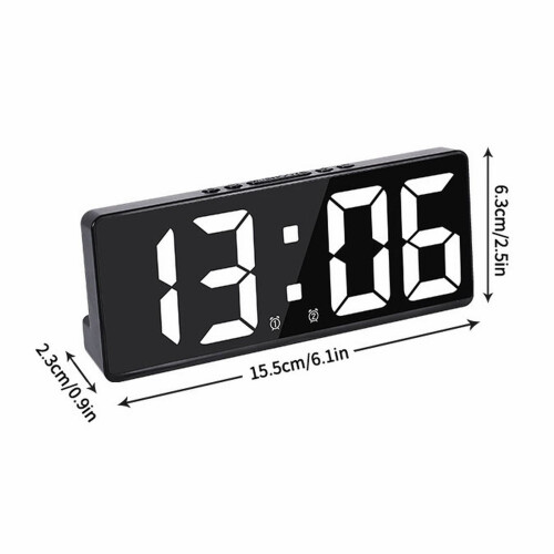 LED Digital Alarm Clock Orange Backlight Black Shell USB 2
