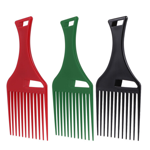 Pieptene de păr din plastic pentru păr afro creț, 3 bucăți