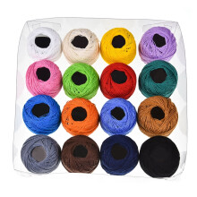 Crochet cotton yarn balls 16 colors