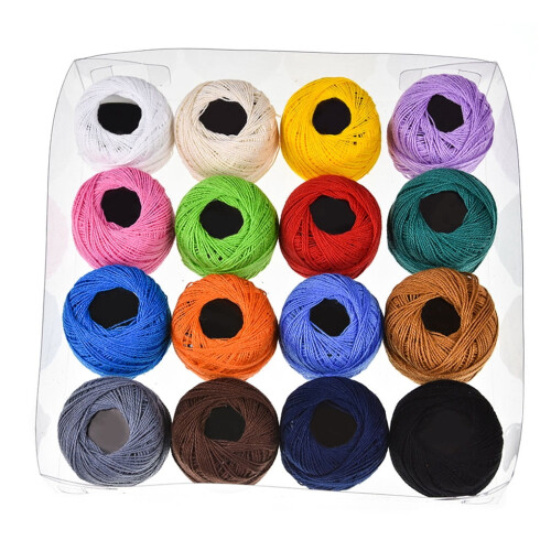 Crochet cotton yarn balls 16 colors