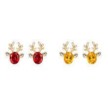 HAZUUNN Women's Christmas Deer Horn Earrings Hypoallergenic