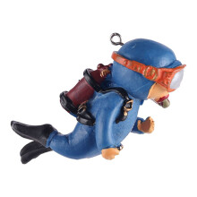 Blue diver decorative ornament for fish tanks 1 pc