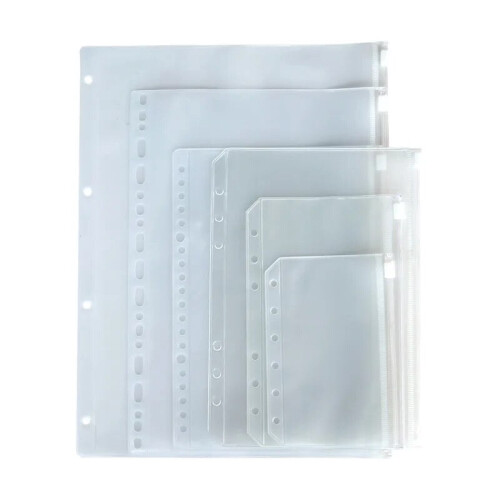 Clear PVC binder pocket for B5 notebook planner 26-hole 1pc
