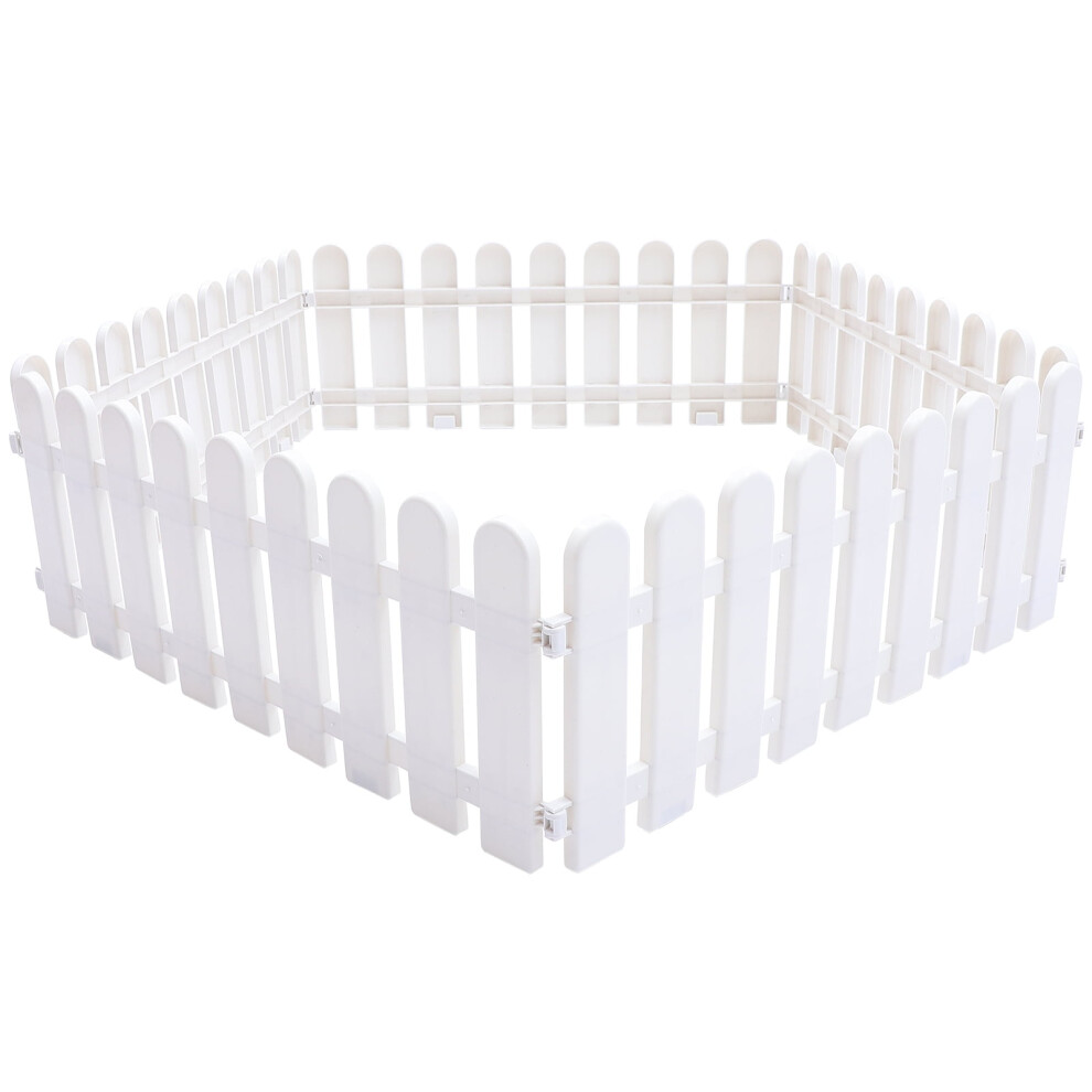 Jibingyi Plastic Garden Picket Fence Edging White 5 Pcs 9314556915765