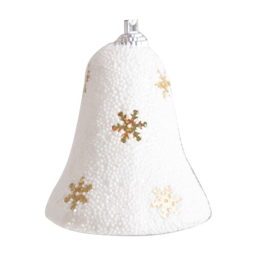 Christmas Bell Pendant 7 cm White Silver Decor 1