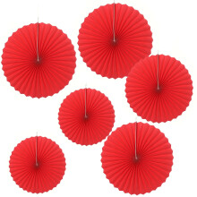 Kuyiluo paper fan red tissue paper flower 6 pcs