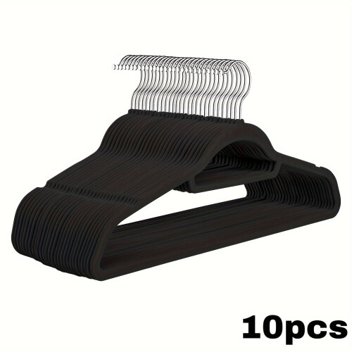 Non-Slip Felt Hangers with Swivel Hooks 10-Pack 1