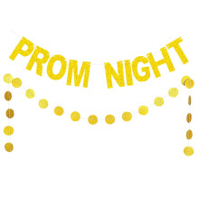 Party banner golden glittery wedding decoration 2 pcs