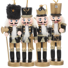 Christmas Nutcracker Ornament Wooden Soldier Set 4pcs