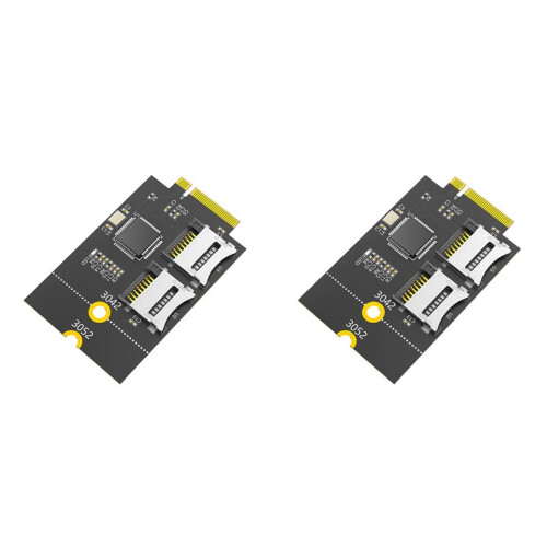 2X Dubbelt Micro--Kort, TF-Kort Till NGFF M.2 Key B Reader Adapter Converter (Stöder USB-Buss, Inte -Buss)