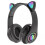 Wireless Cat Ear Headphones with Mic Black 1