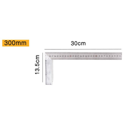 Carpenter L-Square Ruler 250-600mm Silver 4 Sizes