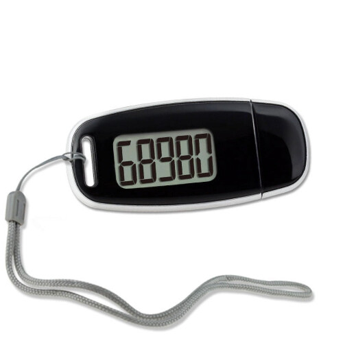 Janrevotw Digital Pedometer Black Rechargeable 3D