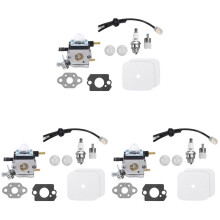 3X Carburetor with Air Filter Repower Kit for 2-Cycle Mantis 7222 7222E 7222M 7225 7230 7234 7240 7920 Tiller/Cultivator