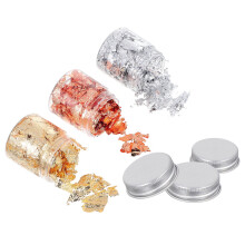 Hekezhi nail glitter foil flakes 3 bottles