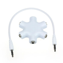 Mix Colors 3,5 mm Schneeflockenform 5-Wege-Stereo-Audio-Splitter-Klinkenstecker Kopfhöreradapter