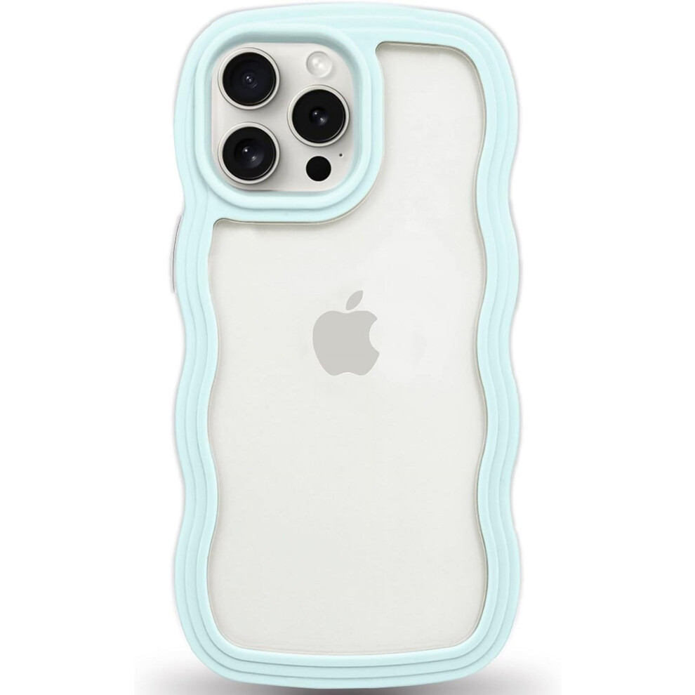 Iphone 15 Pro Max Case Wavy Edge Clear Tpu Bumper White 9107258793805