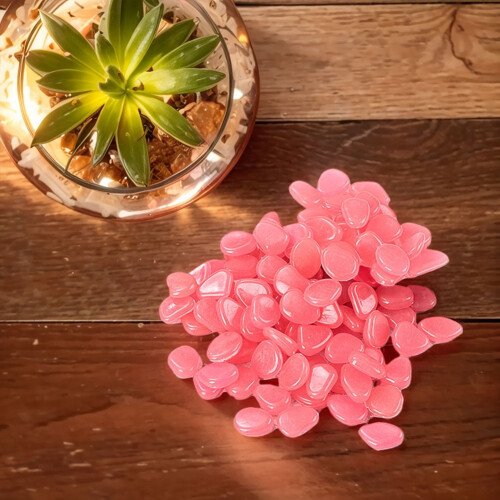 HBASD Glow-in-the-Dark Pebbles Pink 100 pcs 2