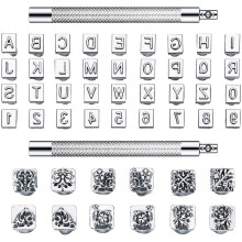 Aakkos- ja numeroleimasimet nahkaan, 6 mm, 50 kpl