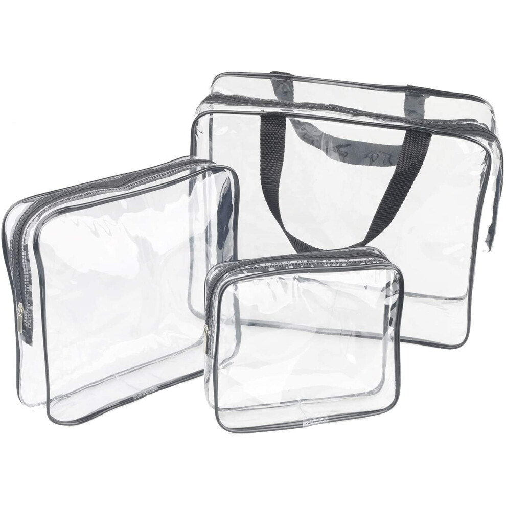 Clear Travel Toiletry Bags Waterproof 3 Pieces