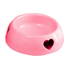 Harliver plastic dog food and water bowl pink