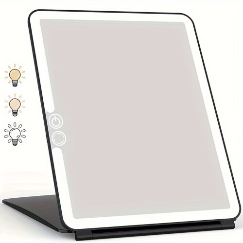 LED Makeup Mirror Portable Folding Tabletop Large 2
