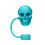 Skull Silicone Straw Toppers 10mm 6pcs 1