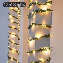 LED solar fairy lights leaf design garden decor 10m 100 LED
