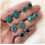 Boho turquoise stud earrings vintage silver 1 pair 1