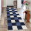 Runner Rug Navy Grey Plaid 2 ft x 6 ft 1