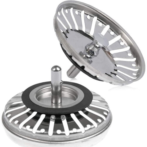 Stainless Steel and Rubber Kitchen Sink Drain Strainer 1