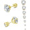 Gold CZ Stud Earrings Set for Multiple Piercings 7 Sizes 1